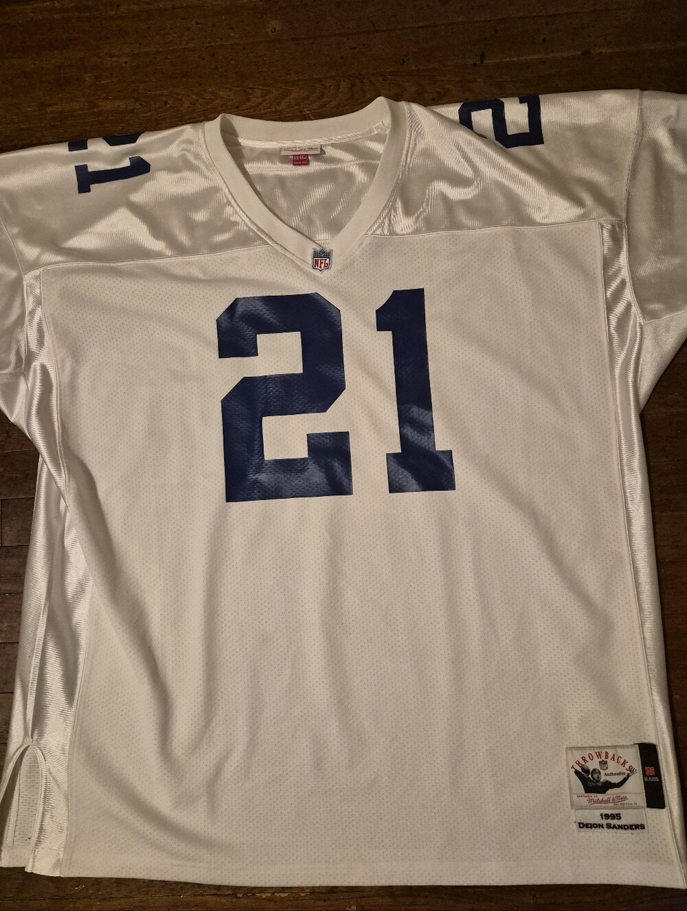 Dallas Cowboys Deion Sanders Mens Mitchell & Ness White Blue Sz 60 Or 4XL Jersey - Picture 2 of 10